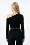 Long Sleeve Loose One Shoulder Low-Cut Bluz - 3