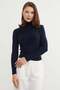 Draped Turtleneck Blouse - 3