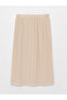 Original Women's Elastic Waist Plain Pleated Skirt - 7