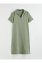Original Polo Collar Slit Dress - 5