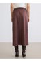Alita City Suede Look Flared Skirt with Zipper at Waist - 5
