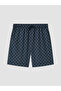 Nevavm Short Length Patterned Men's Swim Shorts with Difference - 5