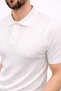 Men's Summer Knitwear T-Shirt Short Sleeve Polo Collar Buttoned T-Shirt - White