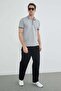 Half Zipper Striped Polo Neck T-Shirt - 4