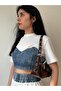 Women's Brown Lotus Model Crossbody Shoulder Bag with Adjustable Belt Strap - 6
