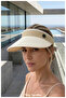New, Plain, Linen, Women's Visor Hat with Belt Buckle, (Size, 57-58 cm) - 4