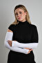 White Hijab with Attached Sleeves Viscose Plain 1024_42