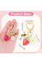 1pcs Golden 1pcs cute strawberry,daisy,bee,heart-shaped metal keychain,perfect for bag accessory,key - 2