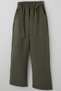 Girls' Trousers with Tie Detail, Comfortable Cut, Pockets, Ages 9-14, Dark Khaki Green - 5