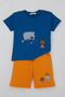 Baby Boy Shorts Set Cute Animal Friends 9 Months-3 Years, Cobalt Blue - 3