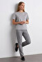 Women's Comfort Fit Basic Gray Loose T-Shirt - 2