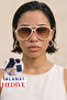Women's Uv400 Pilot Retro White Frame Sunglasses Wp25-23 C20 Gradient