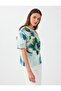 Off-White 100% Cotton Floral Patterned Short Sleeve T-Shirt - 4