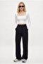 Lycra Series Move Double Buttoned Stretchy Black Palazzo Pants - 4