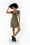 Mini Dress with Front Ruching and Tie-Up Detail (B24-00110) - 2