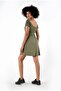 Mini Dress with Front Ruching and Tie-Up Detail (B24-00110) - 5