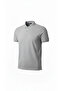 Men's Pique Fabric Buttoned Collar Regular Fit Casual Short Sleeve T-Shirt - Gray - 3