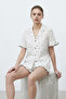 Women's Premium Ruffled White Pajama Set - 6