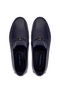 Men's Genuine Leather Navy Blue Loafers - 5