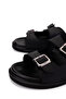 Men's Genuine Leather Black Casual Slippers - 3