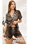 Satin Leopard Patterned Pajama Set Vicsec (Boxed) - 3