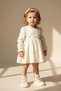 My Little One (9-24 Months) Baby Girl Cotton Dress with Floral Applique and Button Detail - Beige - 4
