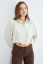 Buttoned Single Pocket Crop Shirt - 7