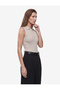 Half Buttoned Sleeveless Polo Neck Knitwear Top - 2