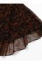Leopard Printed Lined Trendy Tulle Dress - 6