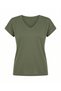 Khaki V-Neck Soft Textured T-Shirt - 2