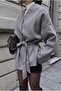 Gray Tie-Dye Detailed Comfortable Fit Cashmere Cardigan/Jacket - 5