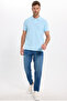 Men's slim fit premium series 100% cotton soft mercerized blue polo collar t-shirt - 2