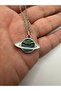 Green Saturn Planet Unisex Necklace – Cosmic and Modern Design - 4
