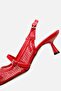 Women's patent red mesh stiletto - 5