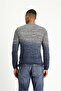 Crew Neck Slim Fit Slim Fit Patterned Cotton Knitwear Sweater - 6
