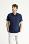 Polo Neck Slim Fit Slim Fit Linen Blended T-Shirt - 3