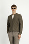Slim Fit Slim Fit Patterned Zippered Cotton Knitwear Cardigan - 5