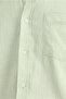 Short Sleeve Relaxed Fit Buttoned Collar Linen Look Cotton Sports Shirt - 6