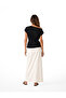Slim Fit Asymmetrical Drape Collar Sleeveless Crepe Blouse with Metal Accessories and Belt - 4