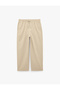 Cotton-Linen Blend Pants with Pockets, Elastic Waist and Lace-Up Detail - 4