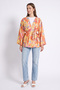 Floral Patterned Kimono Y0167 - Orange - 2