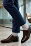 3-Piece Gray Melange Men's Business Cotton Seamless Flexible Socks - Premium - 7