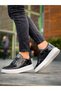 Kb-X8 Kuback Black Patent Leather Detailed White High Sole Casual Sports Shoes