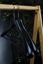 Wooden M023B 44cm Men's Suit Hanger with Bar, Coat Hanger Black Color 10 Pieces - 3