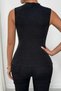 New Season Women's Sleeveless Tulle Round Neck Deep V-Neck Stylish Shimmering Blouse - 7