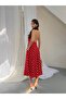 Premium polka dot halter neck midi dress - elegant and functional design - 5