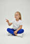 Girl's Cobalt Blue Cotton Leggings Pants - 3