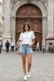 Women's Mini Double Pocket Denim Shorts