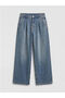 Indigo High Waist Wideleg Women's Jean Trousers - 5