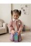 Baby Girl Leather Pants Teddy Cardigan Chiffon Shirt 3-Piece Set Powder Pink - 2